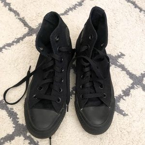 Black high top converse